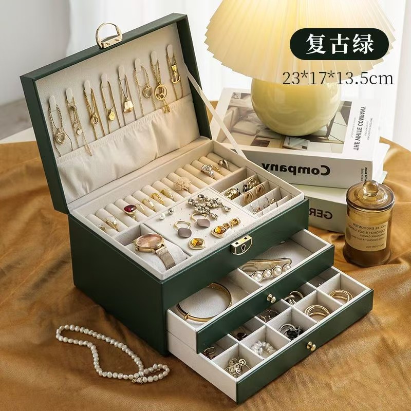 侣薇 首饰盒/箱 侣薇首饰盒/箱侣薇首饰盒/箱首饰盒大容量带锁
