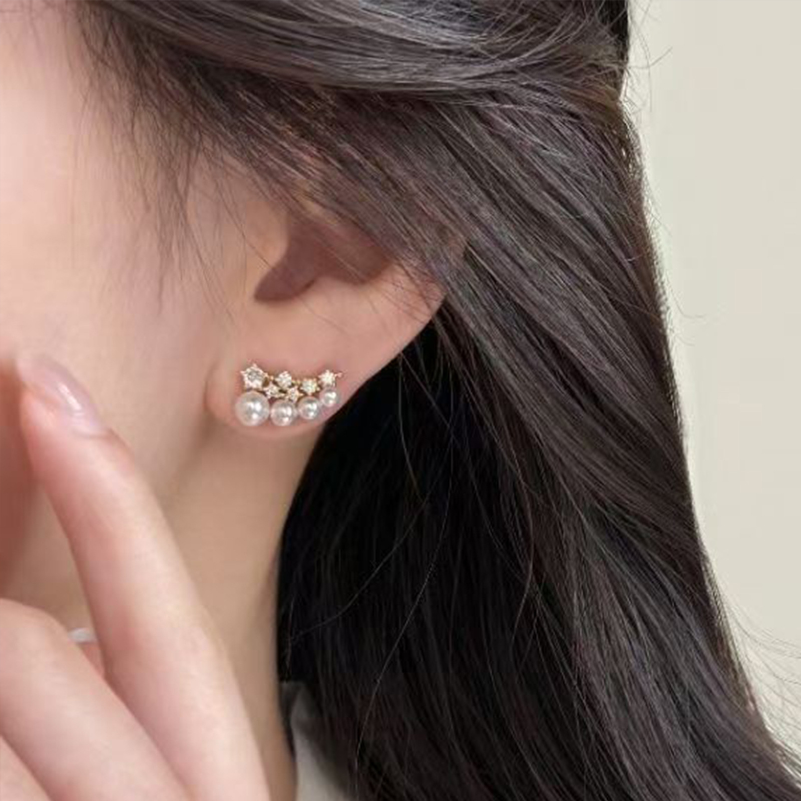 铜合金合成锆石耳饰 仟伊合金第58 高端大气时尚简约百搭耳饰