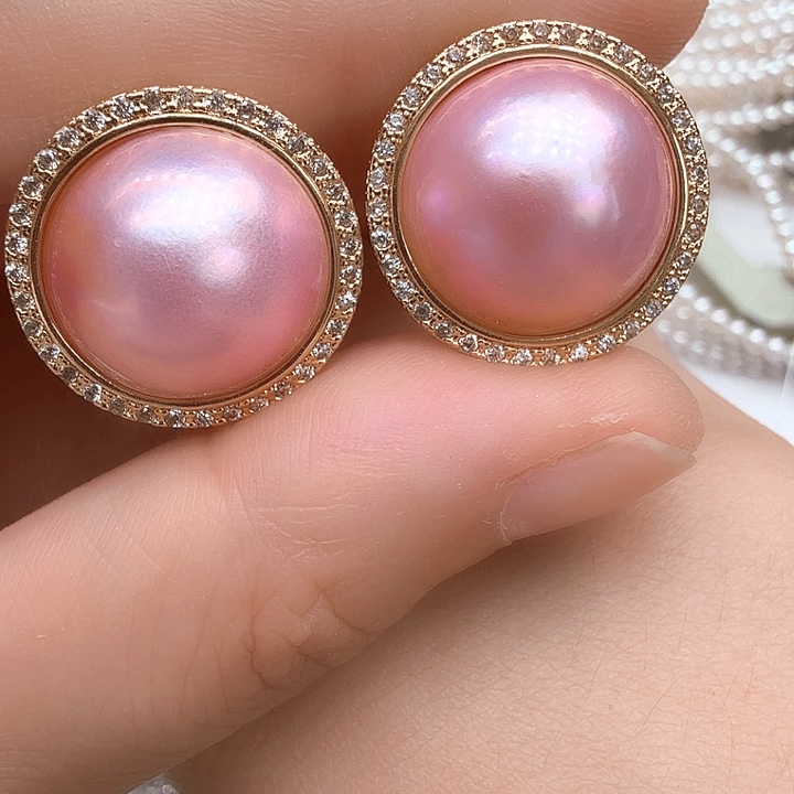 耳饰未镶嵌拼合珍珠（马贝珠）