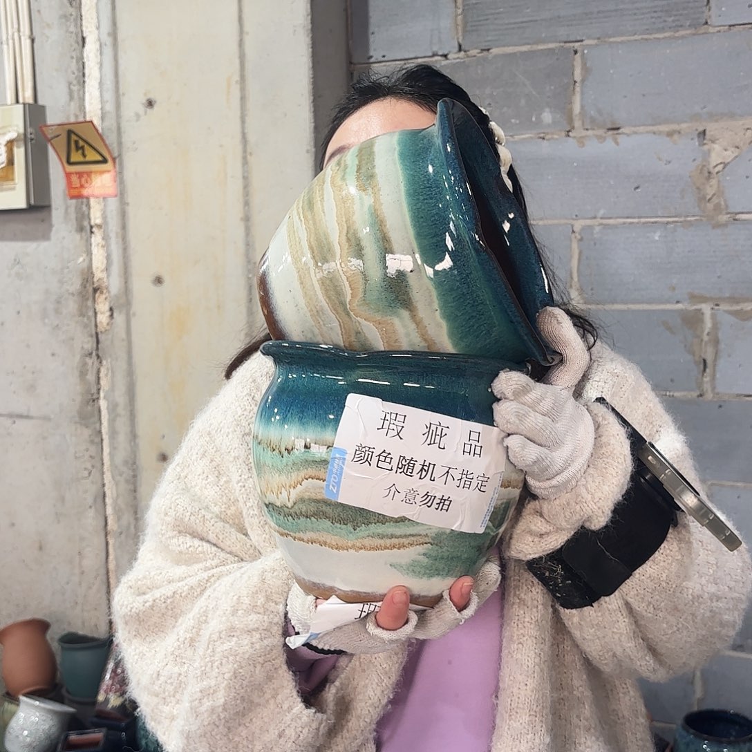 瑕疵两个高18/20红陶