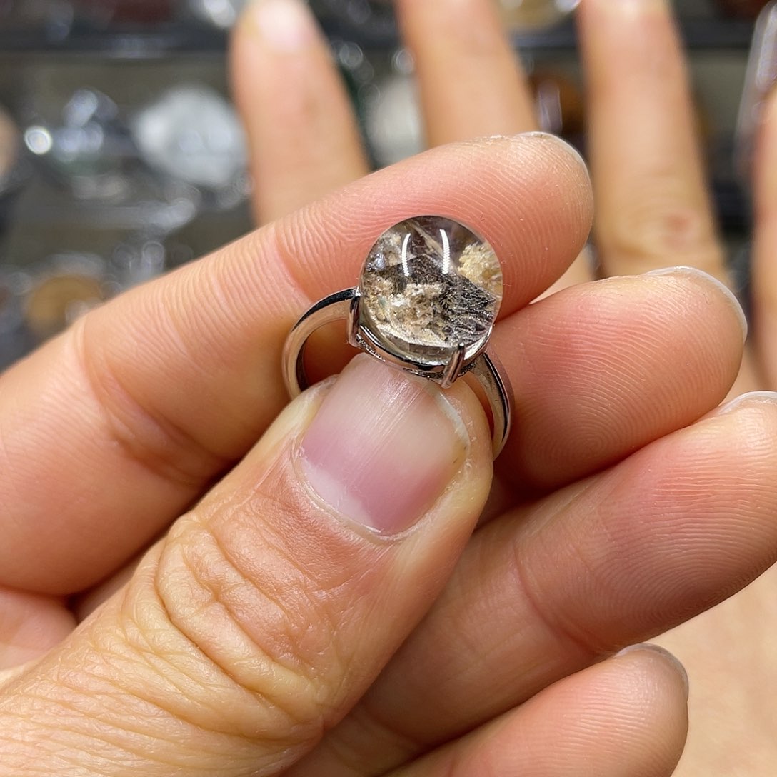 【闪购商品】水晶珠宝半成品银S925镶嵌戒指