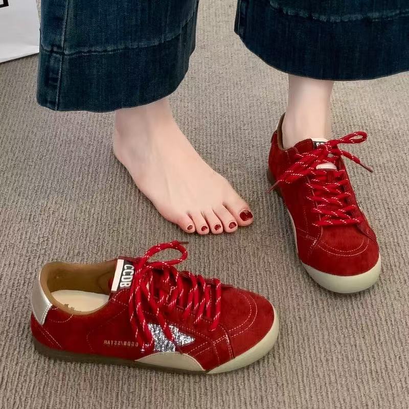 复古德训鞋女鞋2025秋季新款爆款百搭轻便软底休闲鞋小星星阿甘鞋