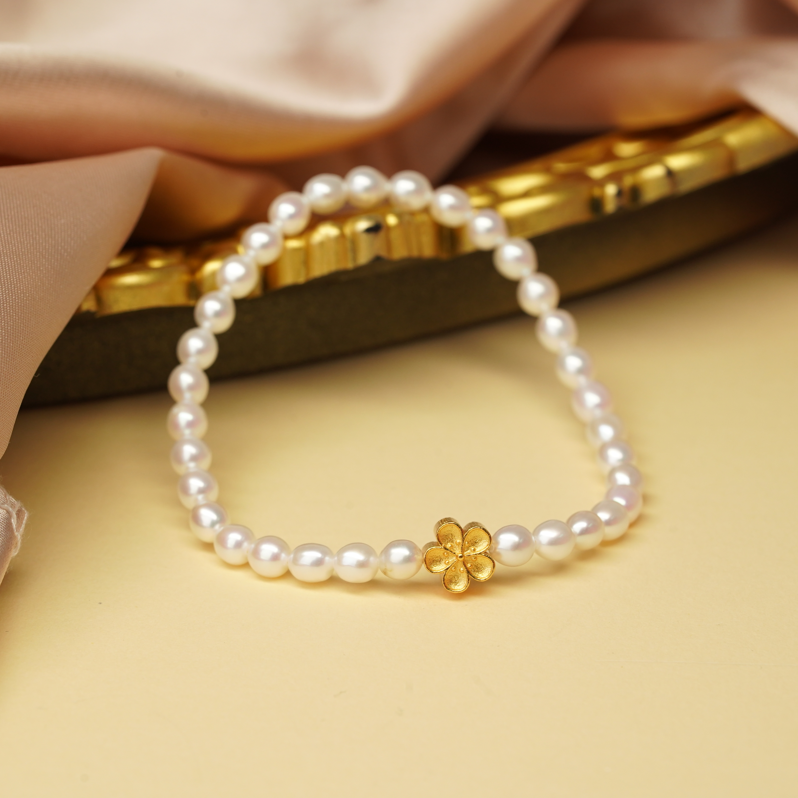 【小北好物】淡水珍珠DIY单圈手串约4mm+【多样性发一件】2QH15X353