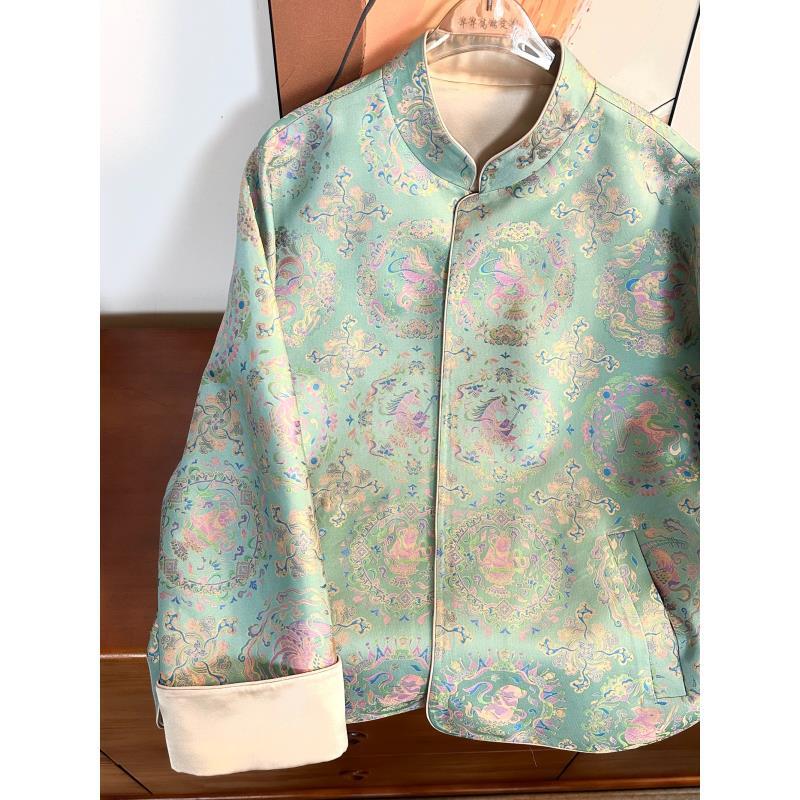 QIAN【钱小萍·十二生肖】100%桑蚕丝宋锦设计感新中式外套