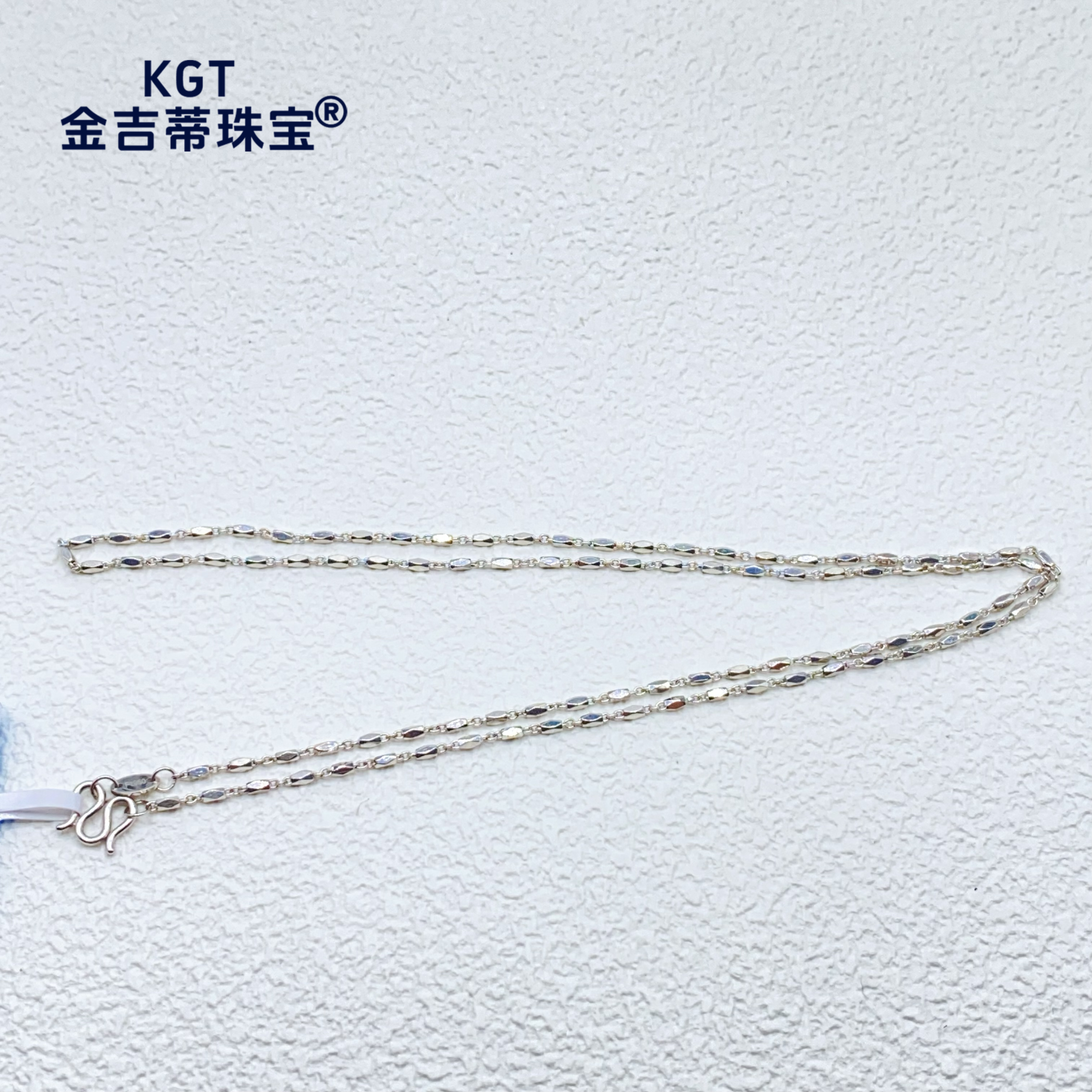 铂金Pt950 橄榄珠项链 M扣