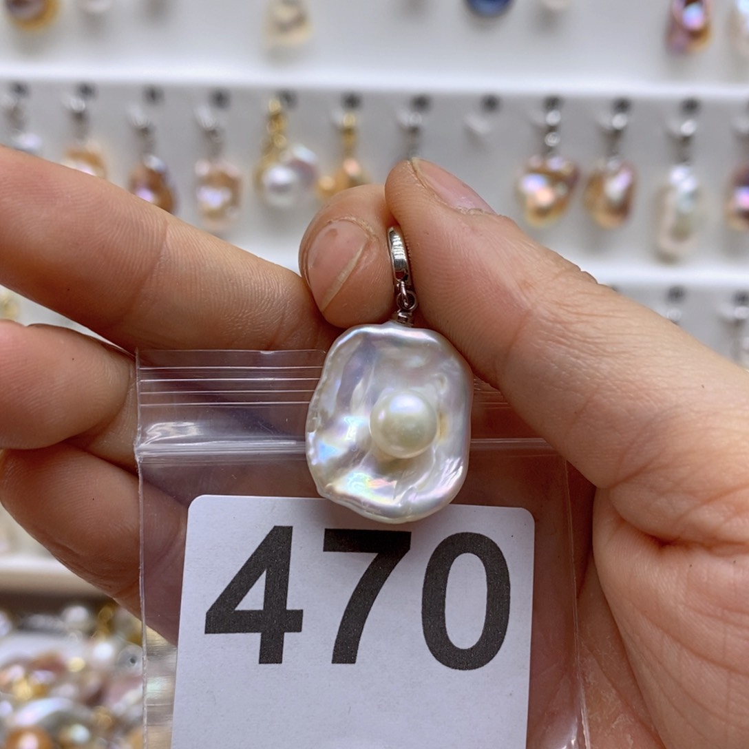 淡水珍珠颈饰银S925镶嵌470