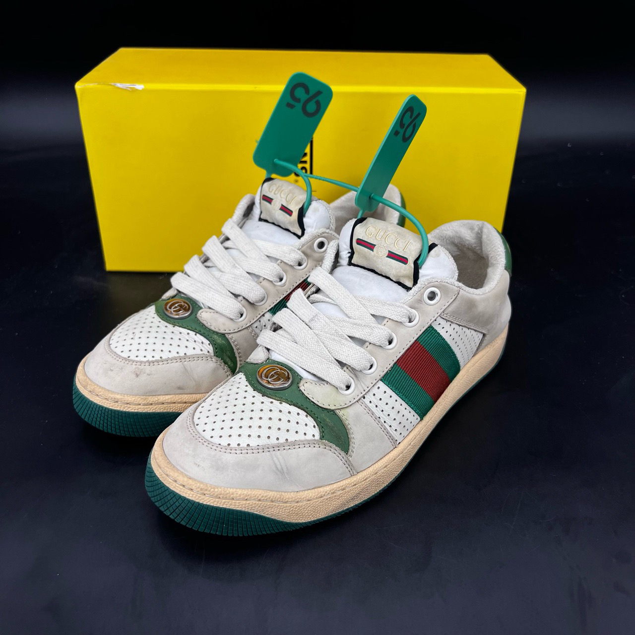 90新 GUCCI/古驰 gucci 脏脏鞋 绿 size 37 配盒