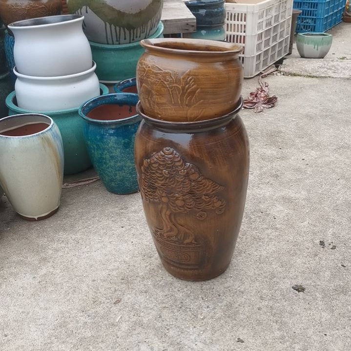 无孔水培流水罐两个盆瑕疵盆子