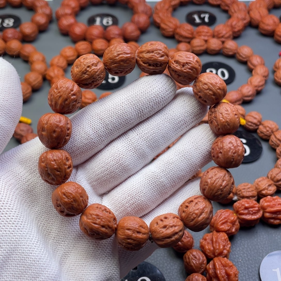 手串文玩核桃野生核桃浅纹秋子手串