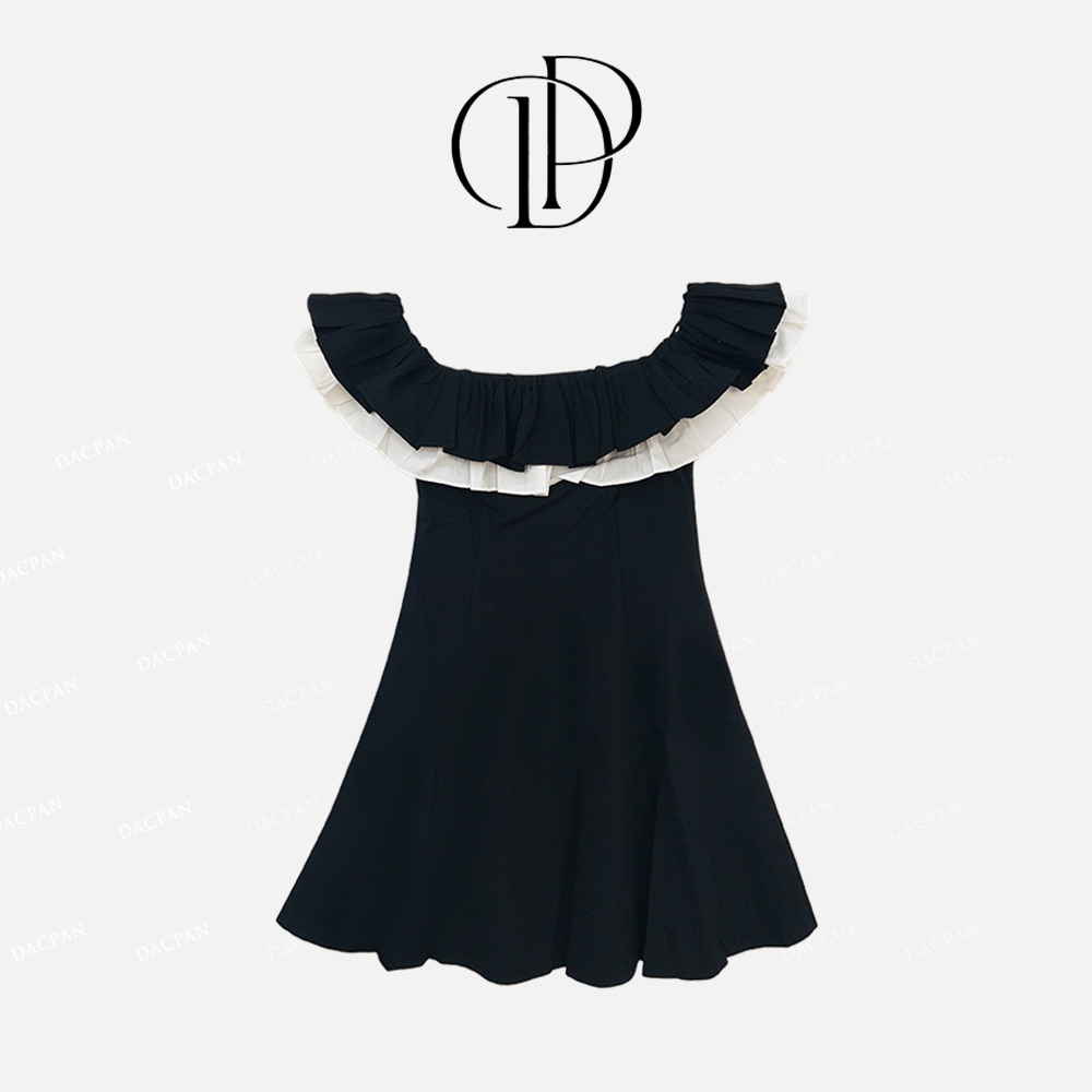 DACPAN-“南法假日”荷叶边一字肩连衣裙 2025/盼·PP 25210
