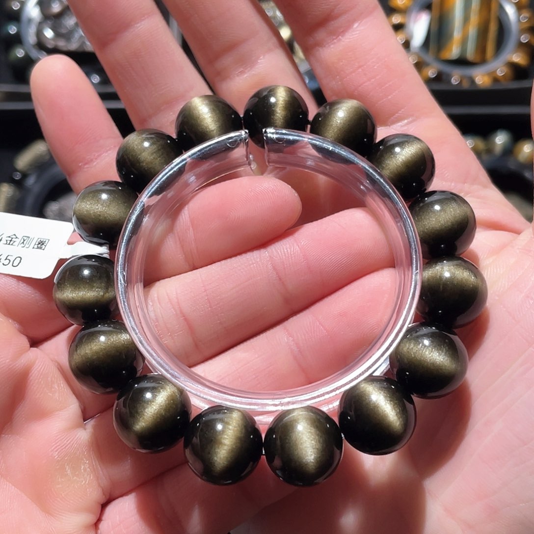 黑曜岩手串未镶嵌