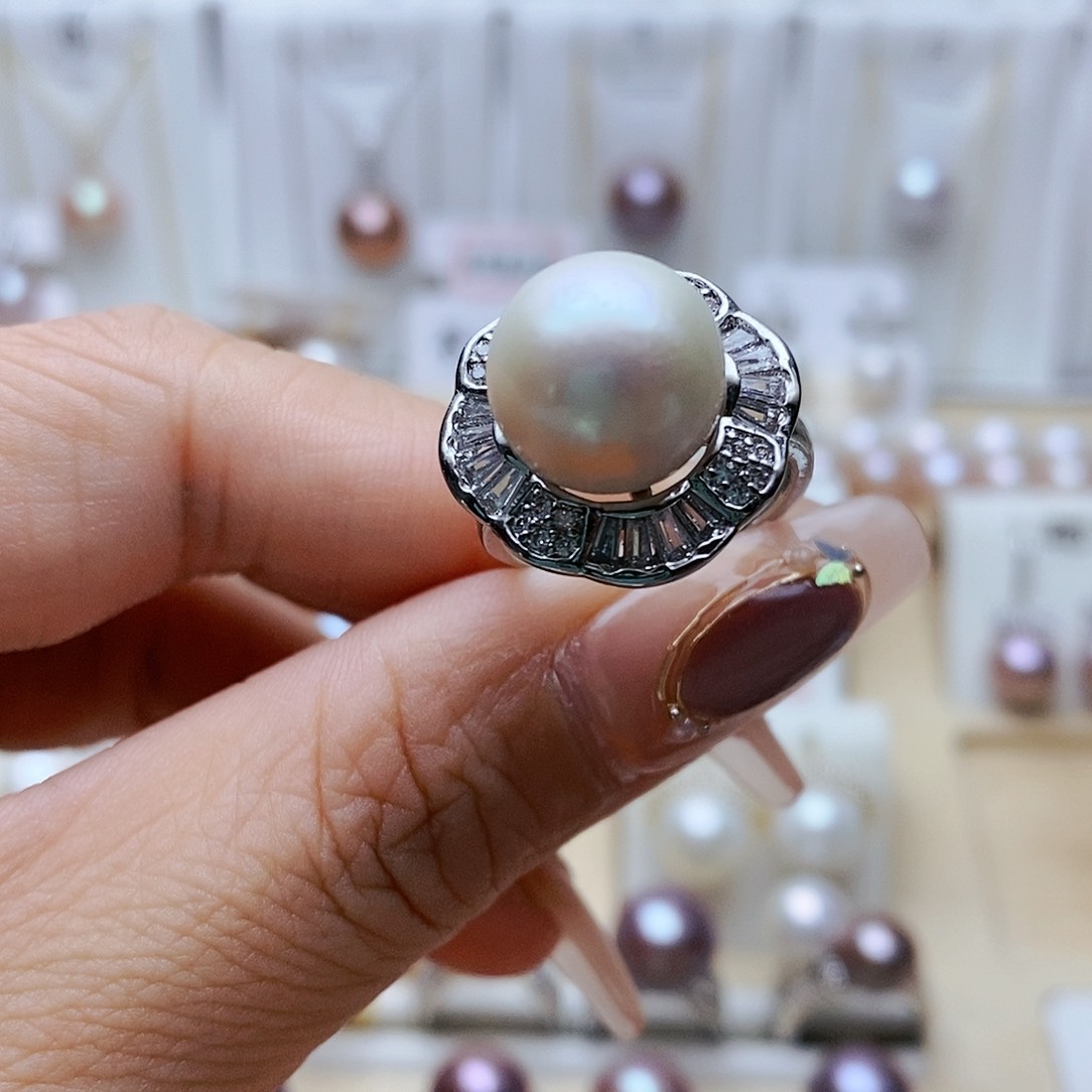 淡水珍珠戒指合金