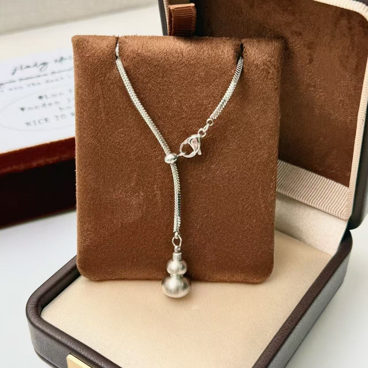 钛钢项链 佳佳（V97） 60厘米 葫芦抽拉毛衣链