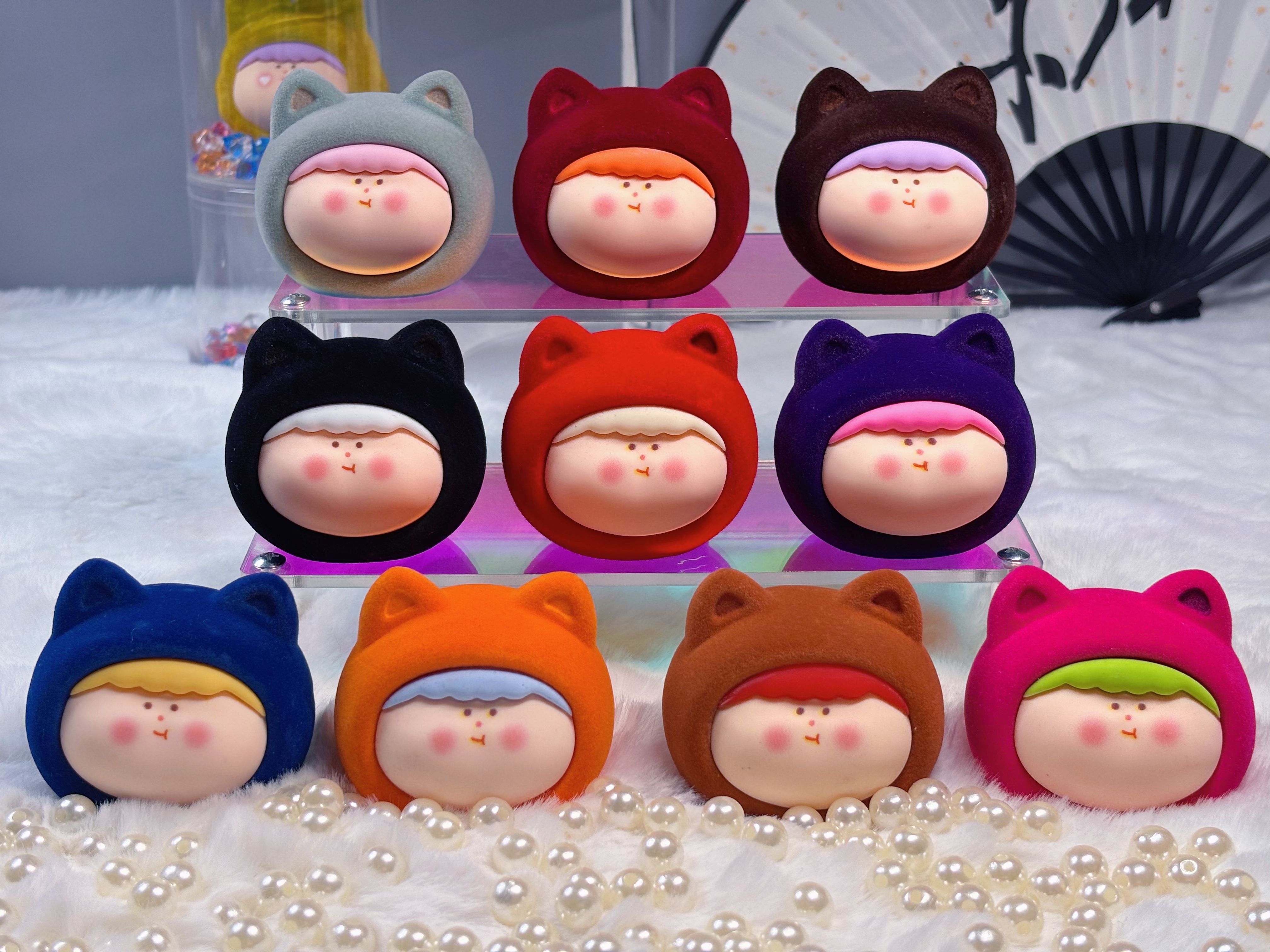 植绒猫头,颜色随机一个