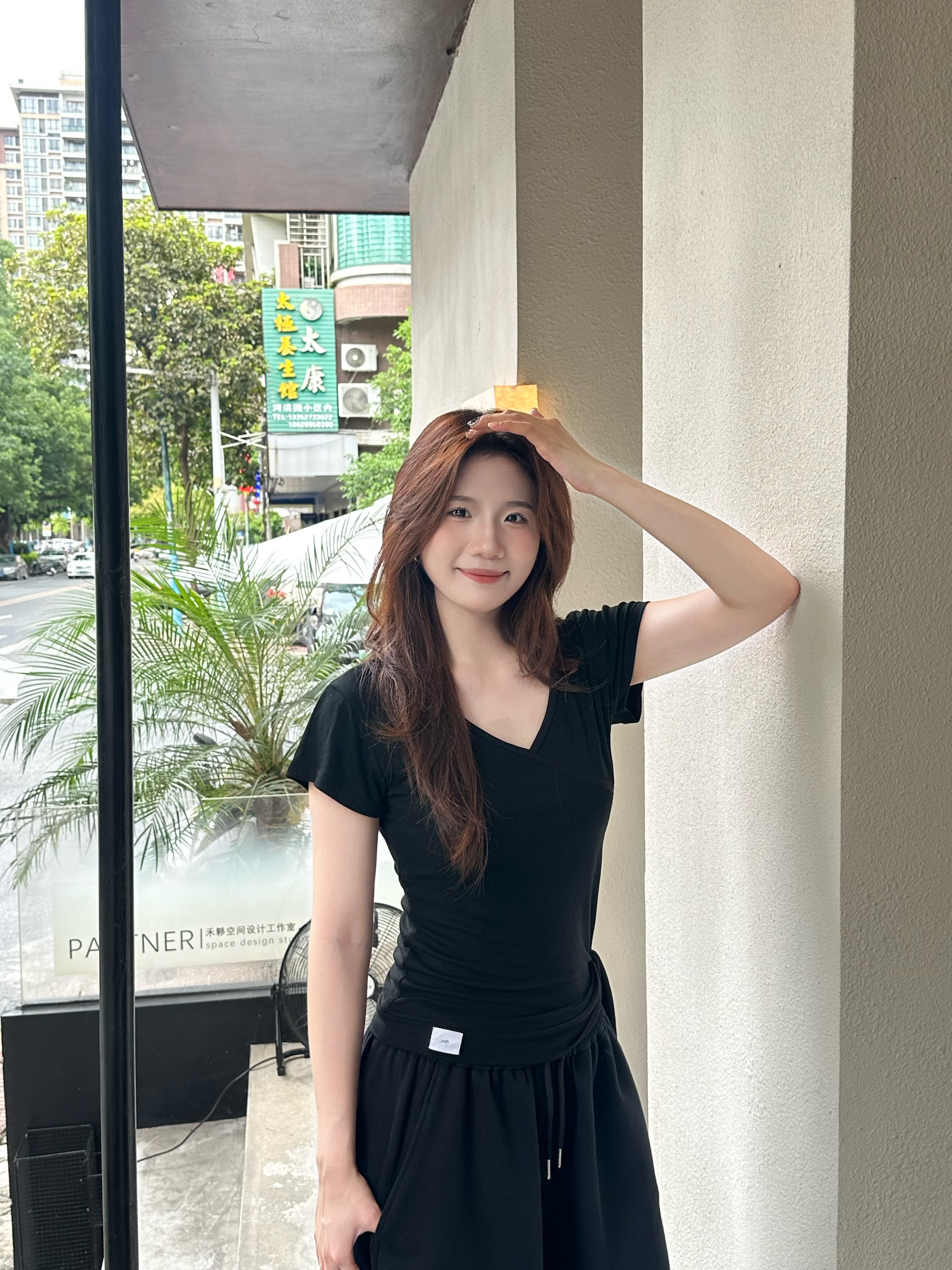 友魚 原创弹力短袖女夏季纯色百搭修身上衣小众设计感针织T恤薄款