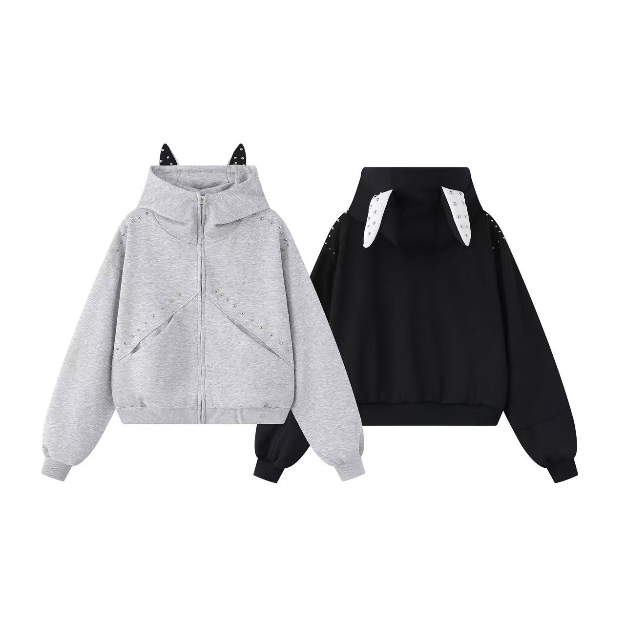 美式辣妹柳钉恶魔开衫外套女薄款上衣