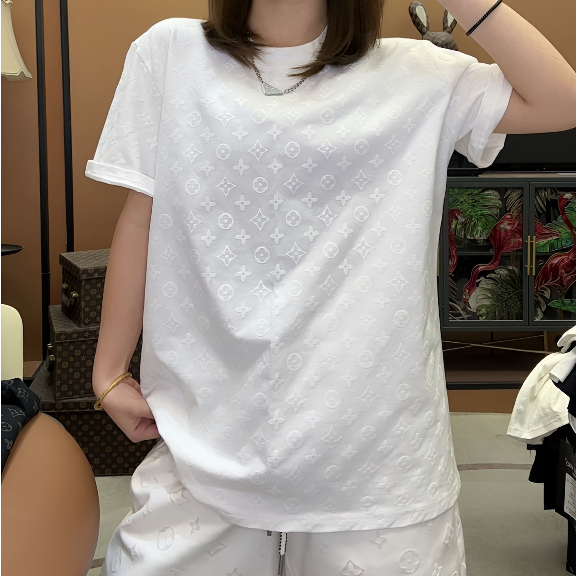 【泡影幻纹】2025夏季新款植绒发泡工艺潮牌男女同款短袖休闲百搭