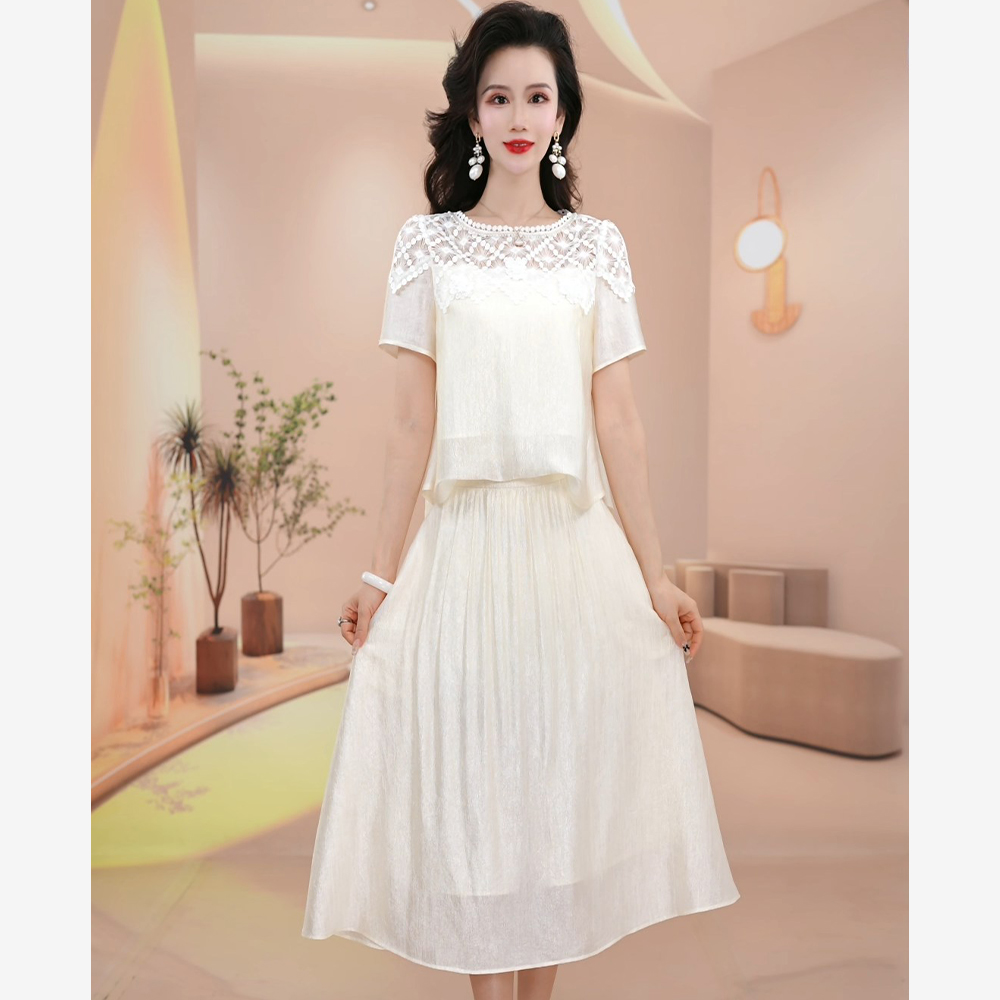 蔓2025年夏季新款气质显瘦时尚轻奢两件套套裙M-4XL