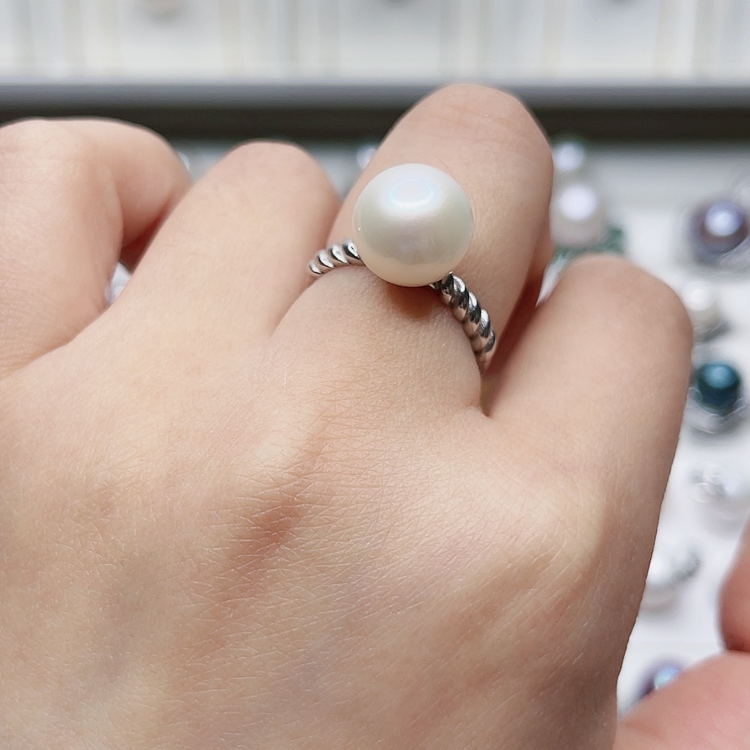 淡水珍珠戒指银S925镶嵌