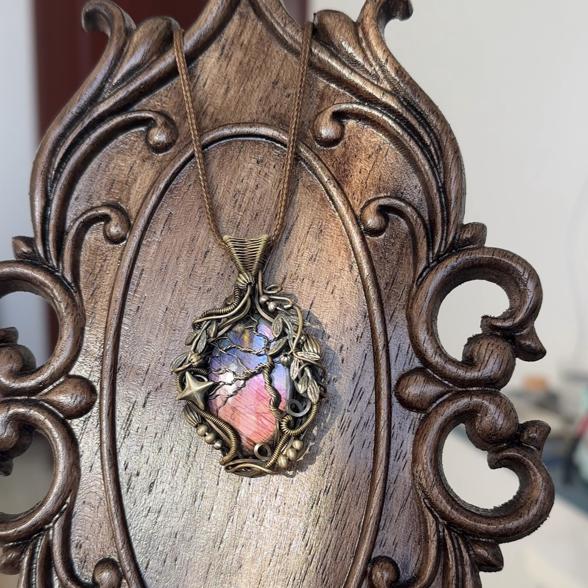 铜项链 手工制作复古风生命树首饰