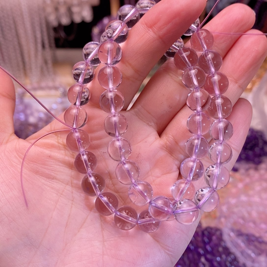 水晶手链未镶嵌玻紫卡8.9