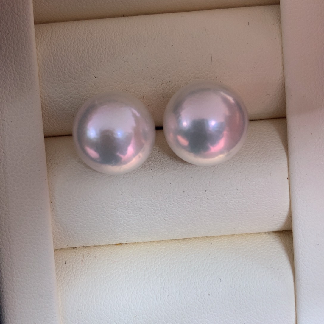 淡水珍珠耳饰银S925镶嵌