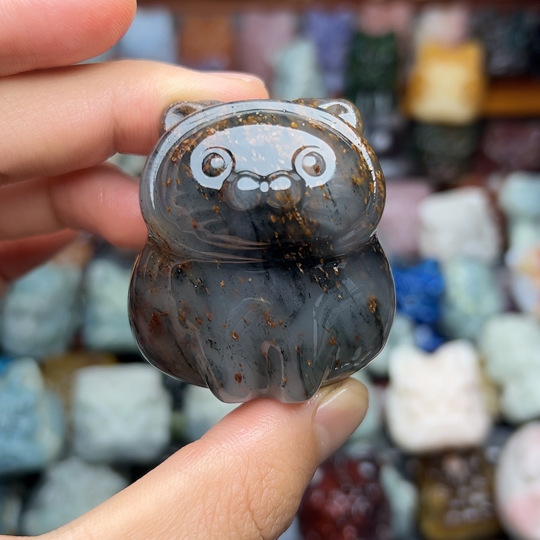 石材醒狮小白水墨
