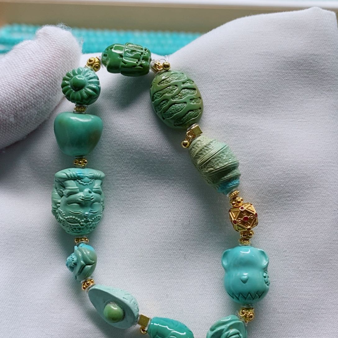 绿松石手串18K金镶嵌