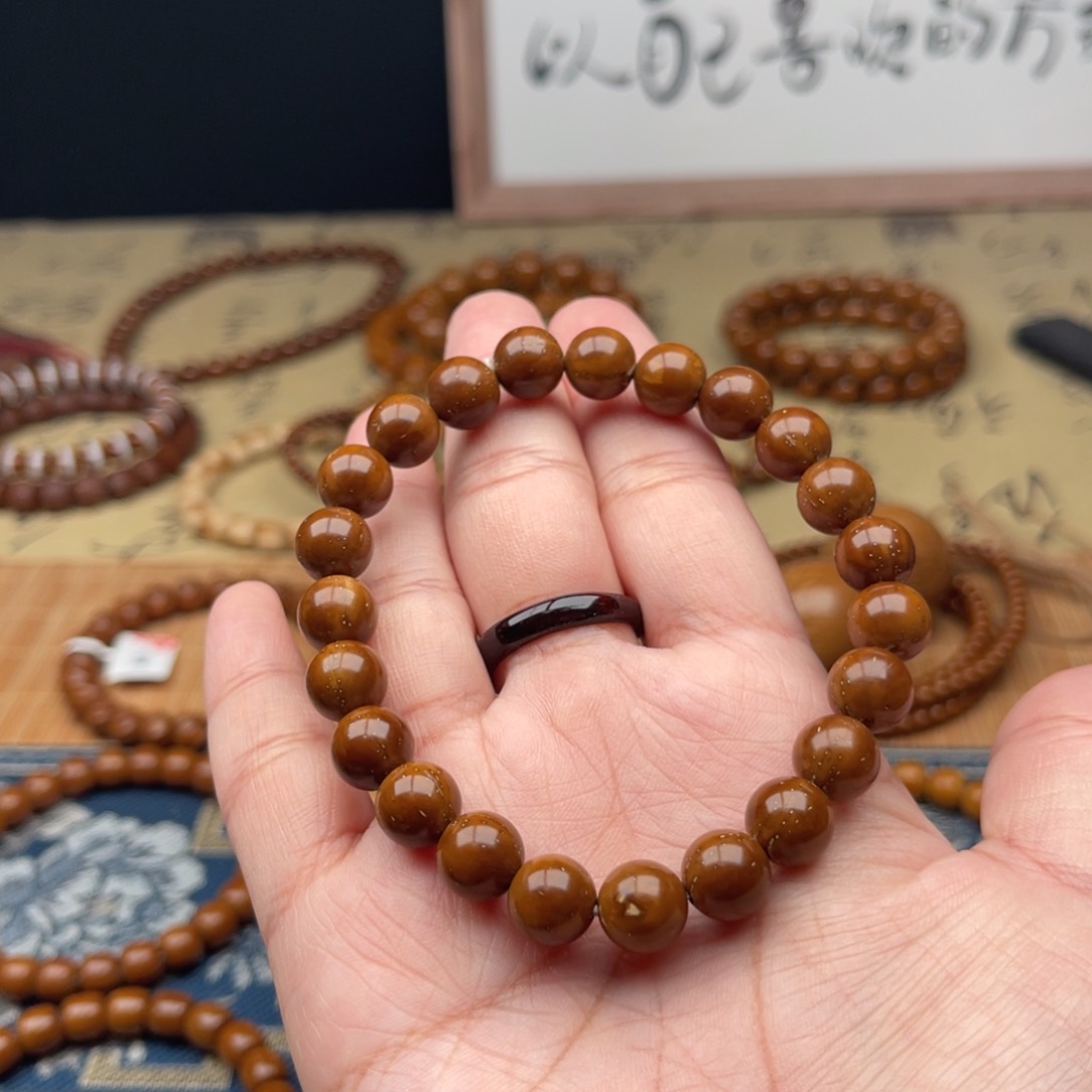 紫金鼠手串实心圆珠微瑕9
