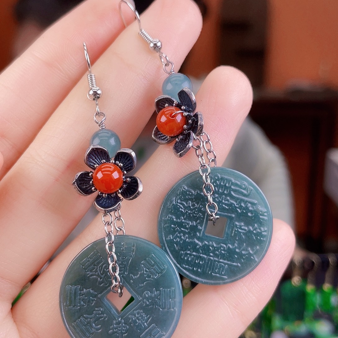 翡翠未镶嵌耳饰饰品