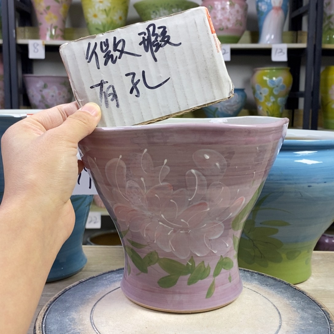 景德镇手工手绘陶瓷花盆