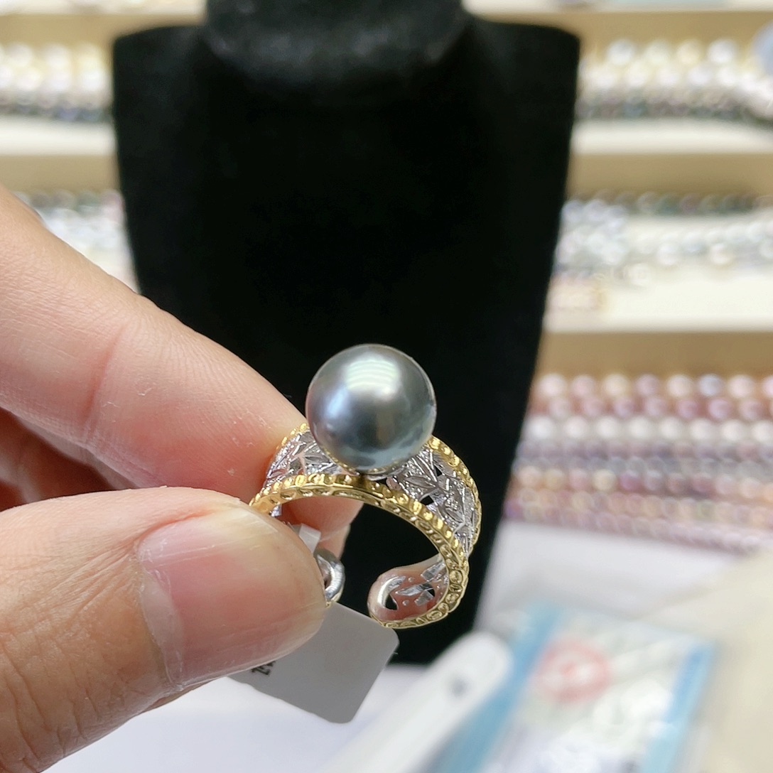 海水珍珠戒指银S925镶嵌