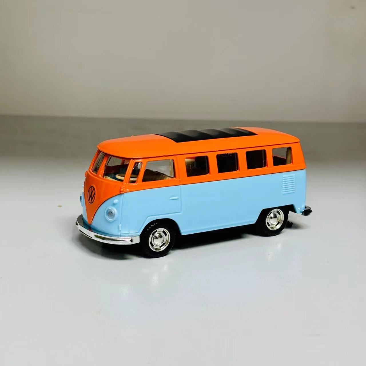 合金声光海湾中巴双开门带回力车BS