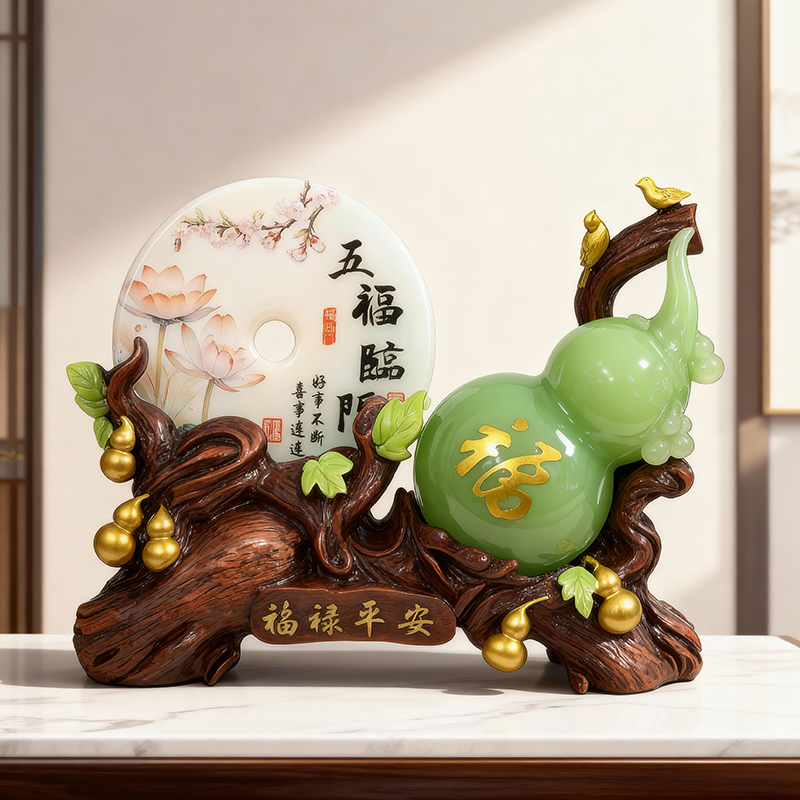 新款福禄平安摆件葫芦八方来财新中式客厅酒柜电视柜装饰乔迁礼物