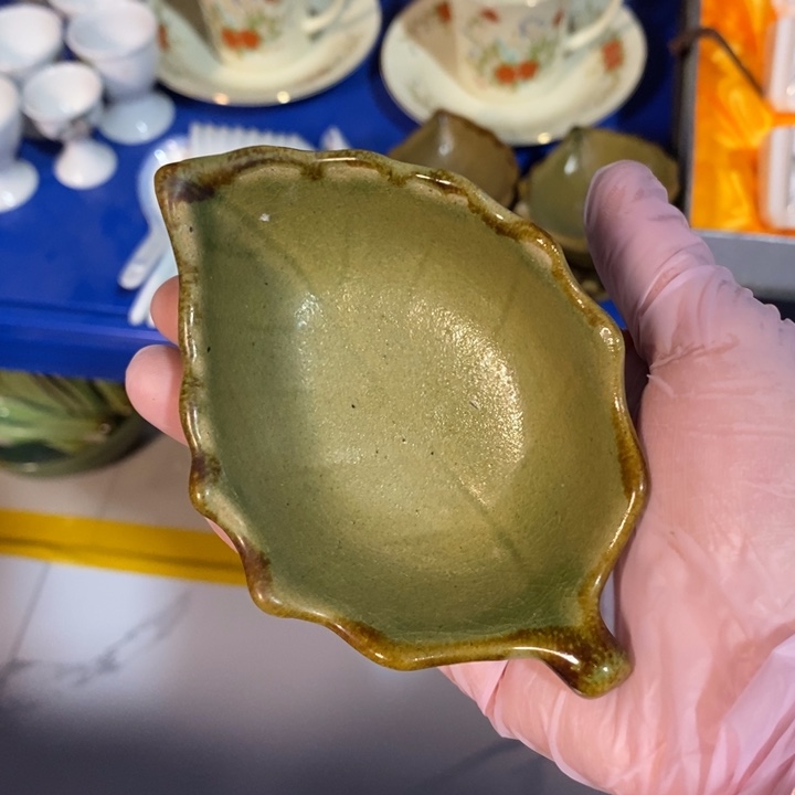 瓷片五厂手工异形树叶碟