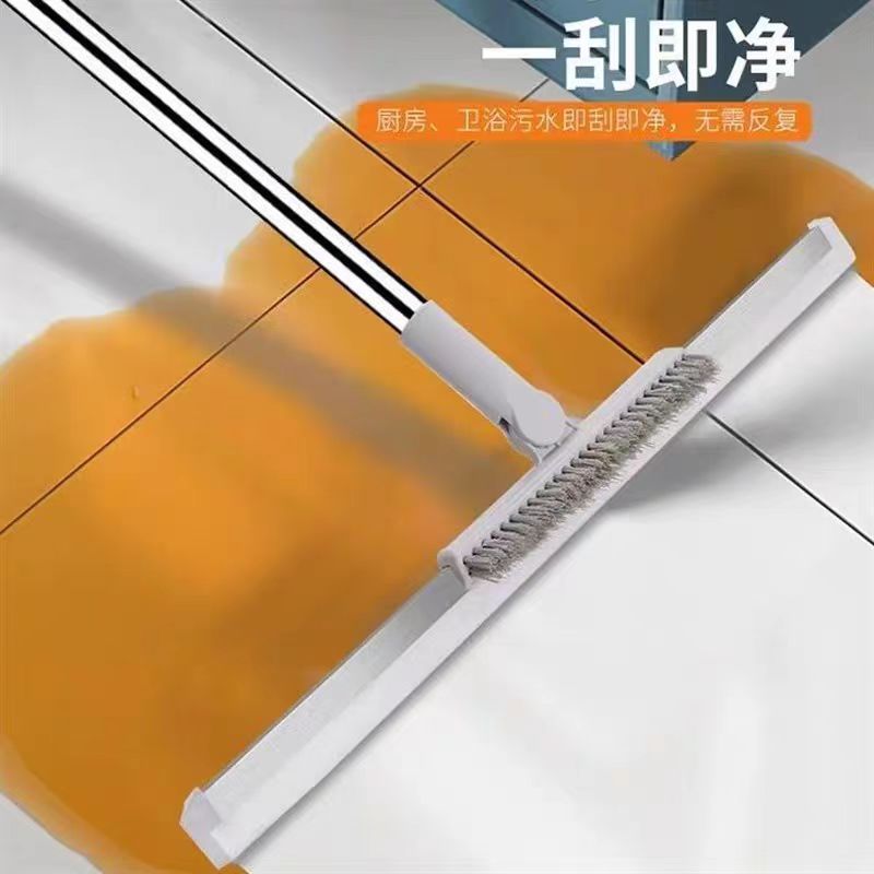 新款2057带毛刷刮水一扫净刮水除尘扫把 