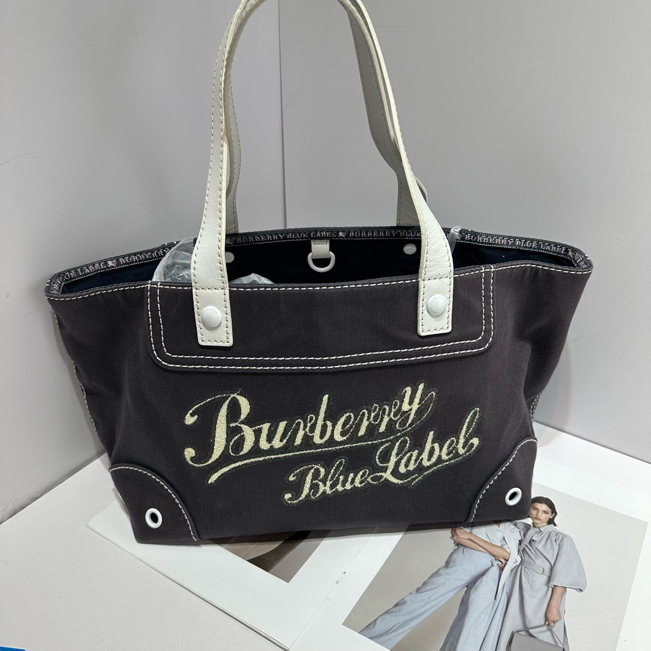 95新 BURBERRY/博柏利 珍甄 单宁牛仔购物袋 73277
