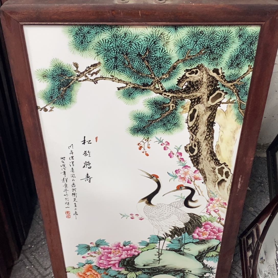 瓷片86*46厘米景德镇瓷板画柴窑烧制