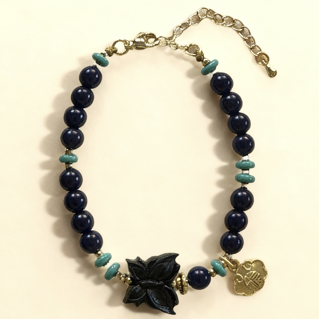 手链 职场 香灰珠 蝴蝶手链卡6mm