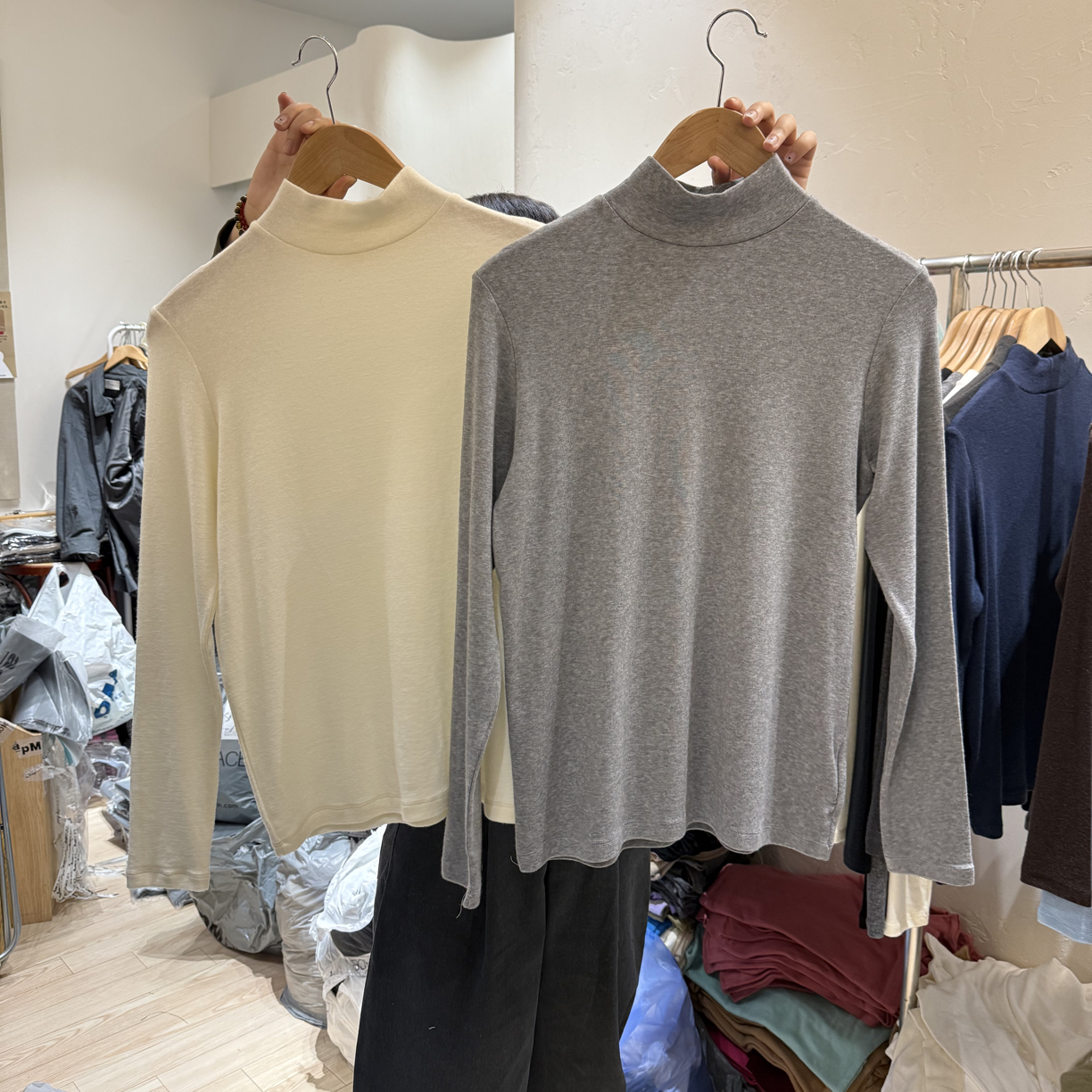 【毛毛家】韩国东大门正品磨毛打底～No退换～百搭纯色