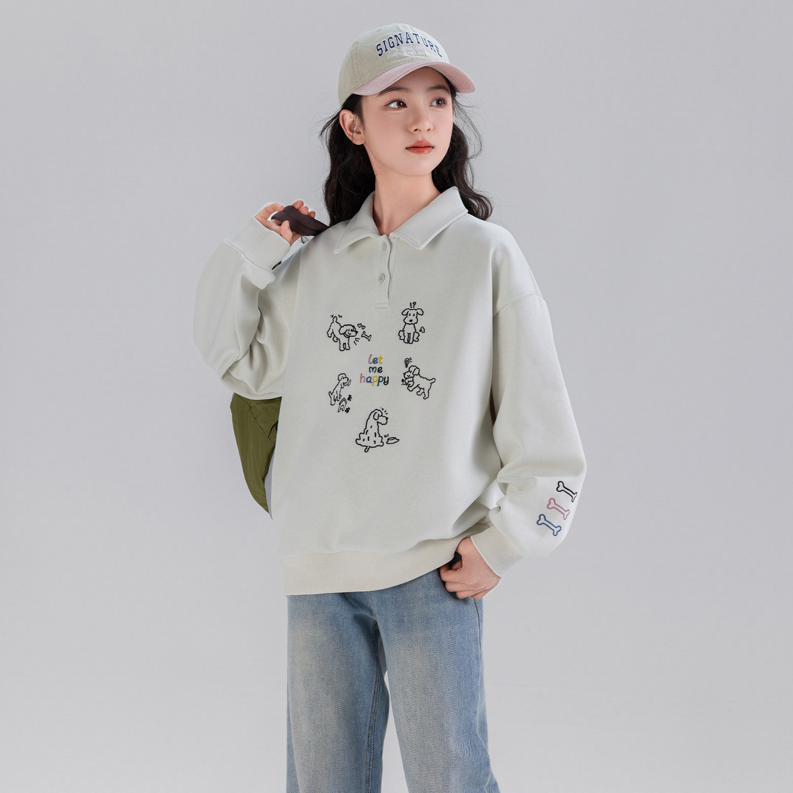 女童卫衣春秋2025新款儿童洋气时髦上衣女大童Polo领衣服Q62221