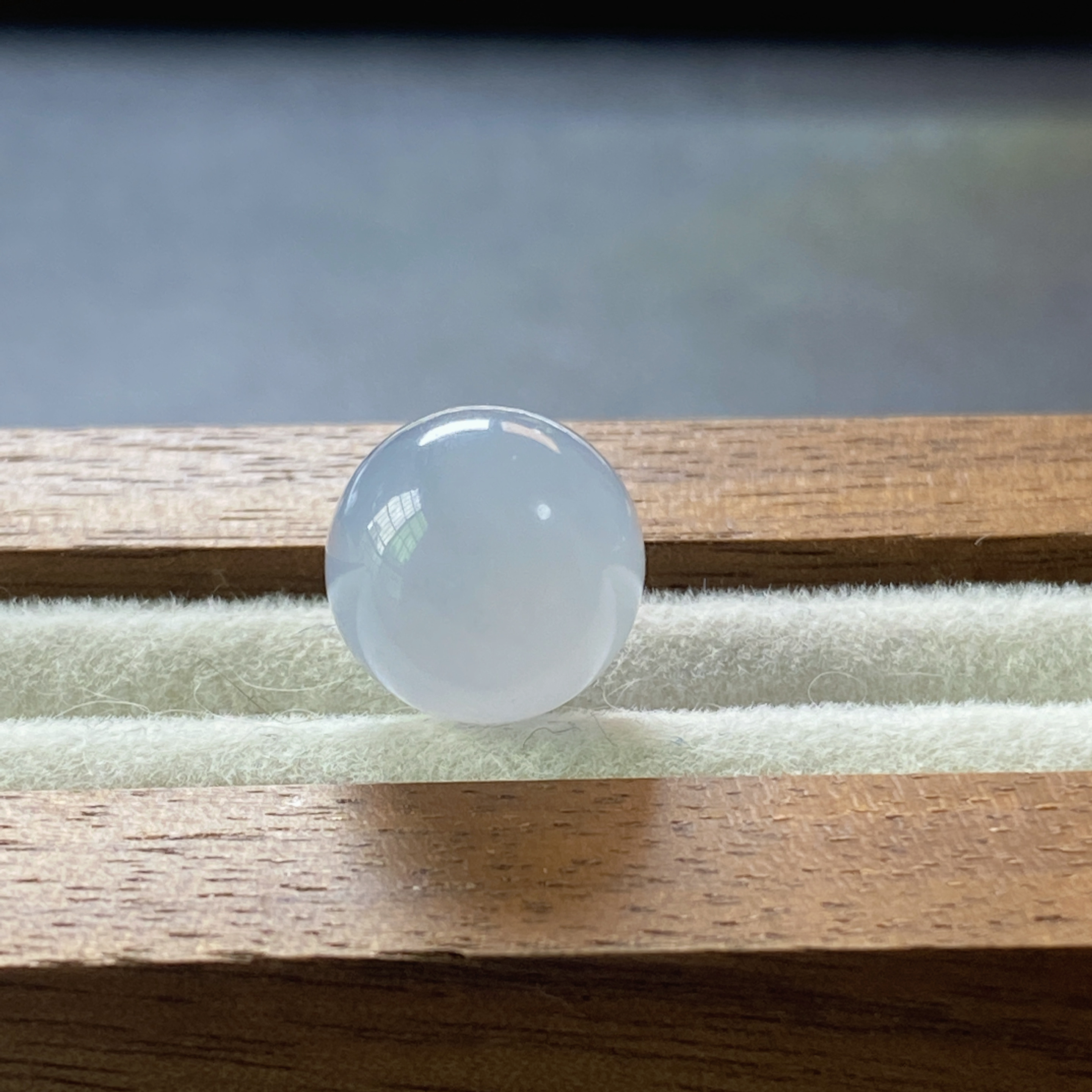 天然缅甸翡翠A货-冰蓝紫圆珠 卡11.5