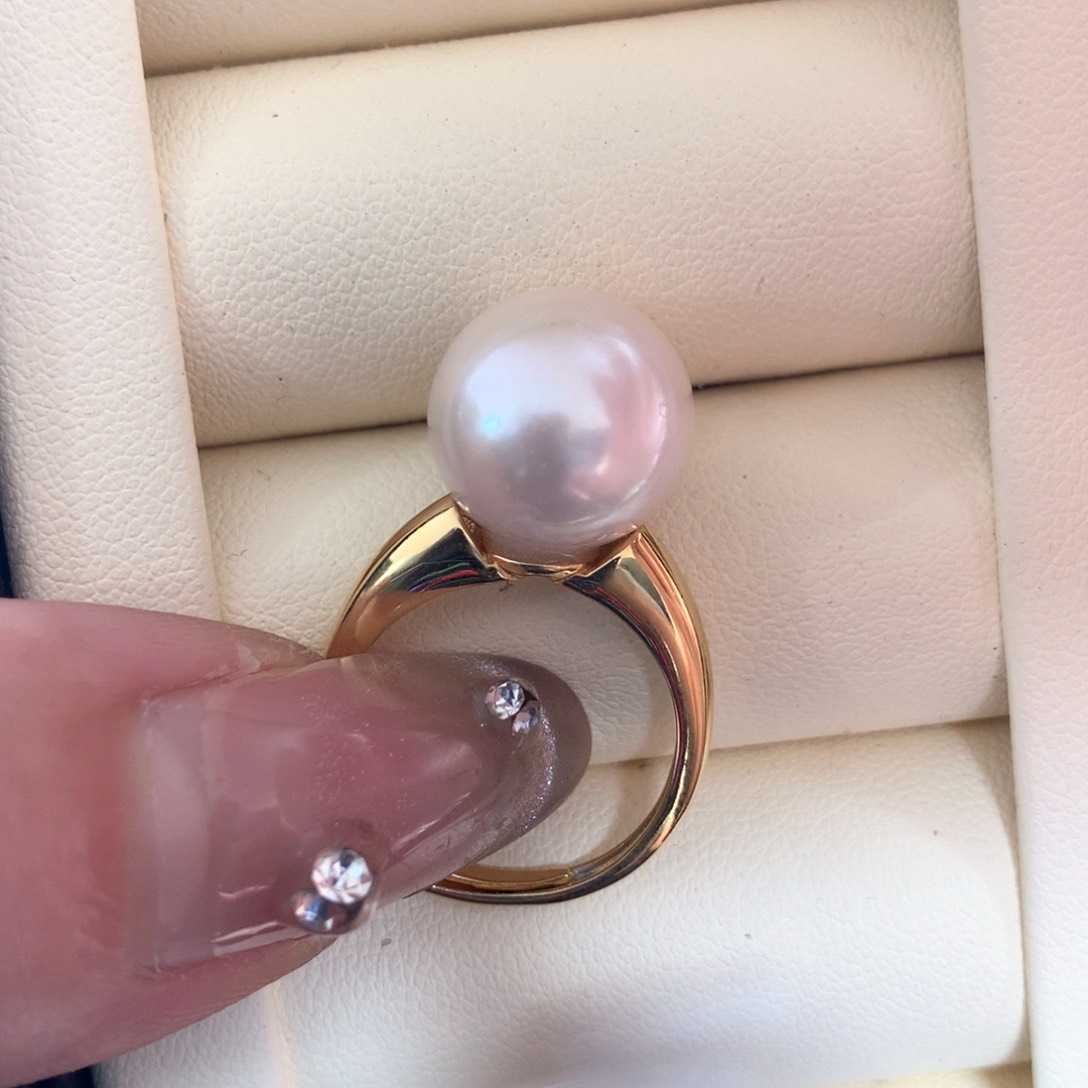 淡水珍珠戒指银S925镶嵌