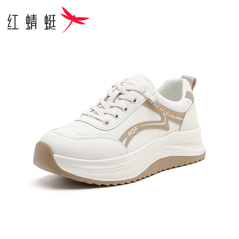 红蜻蜓软底防滑系带运动风时尚健步鞋2025秋季新款轻便休闲鞋J