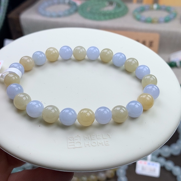 翡翠未镶嵌手链心想事成，炸