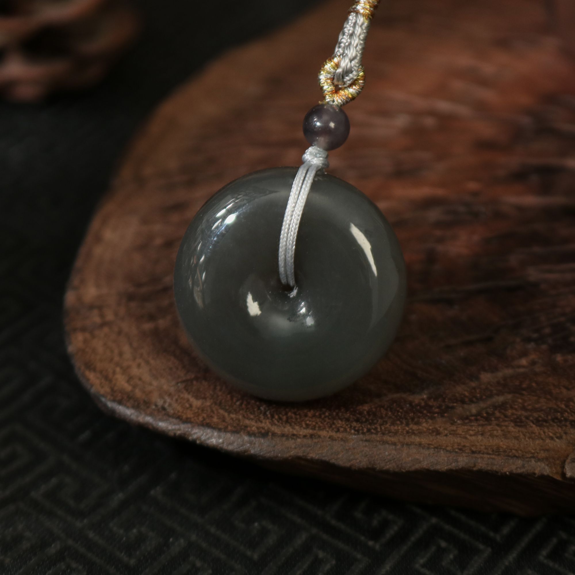 凰一品 烟紫平安扣吊坠