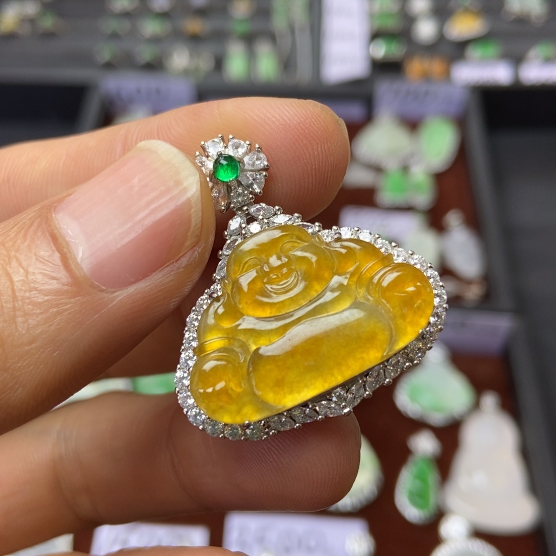 翡翠银S925镶嵌颈饰