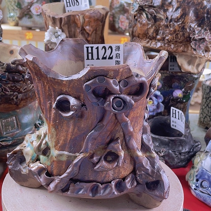 紫砂花盆景德镇陶瓷122瑕疵