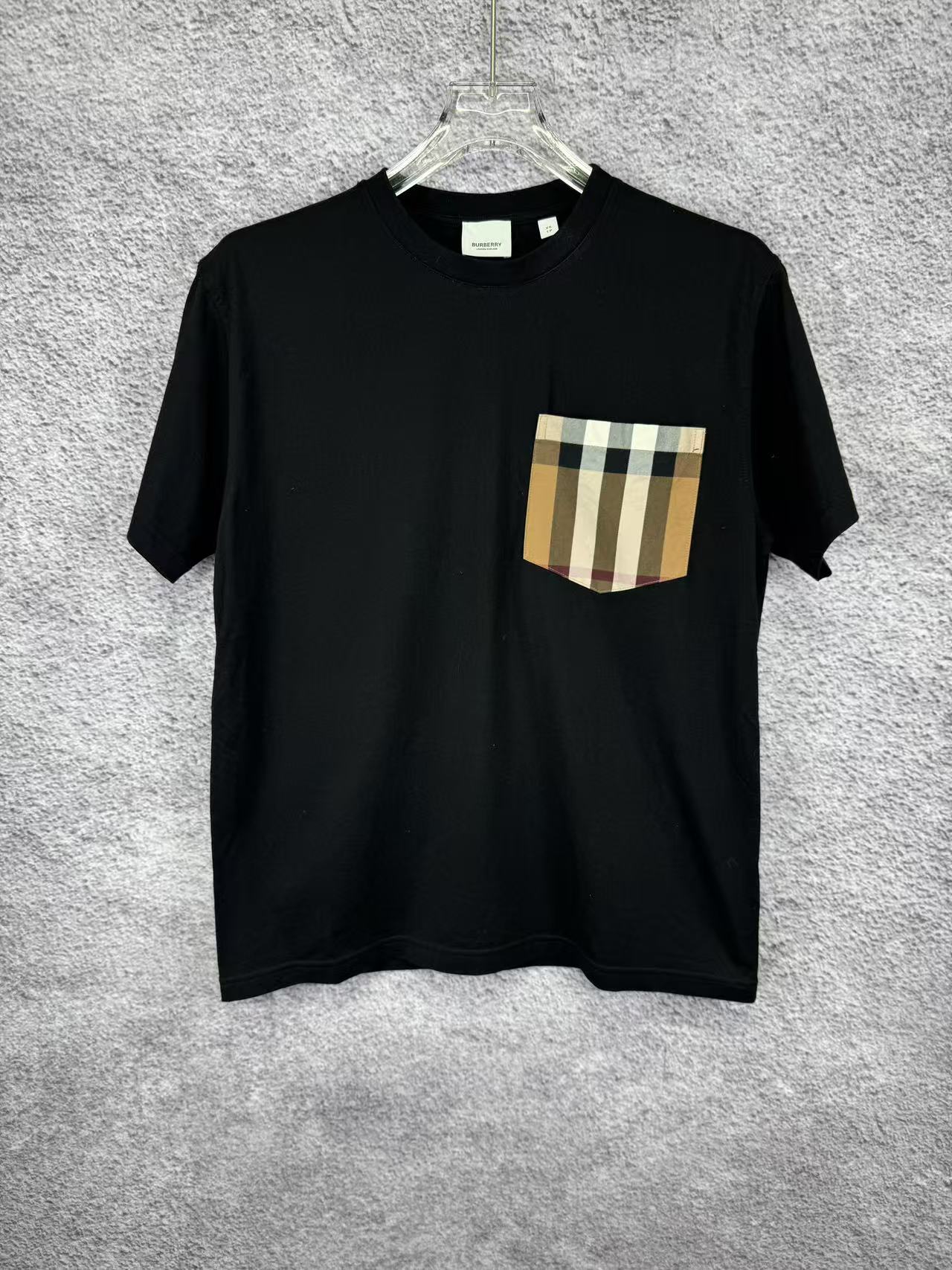 99新 BURBERRY/博柏利 胸前口袋格纹T恤/XS码/NR0036