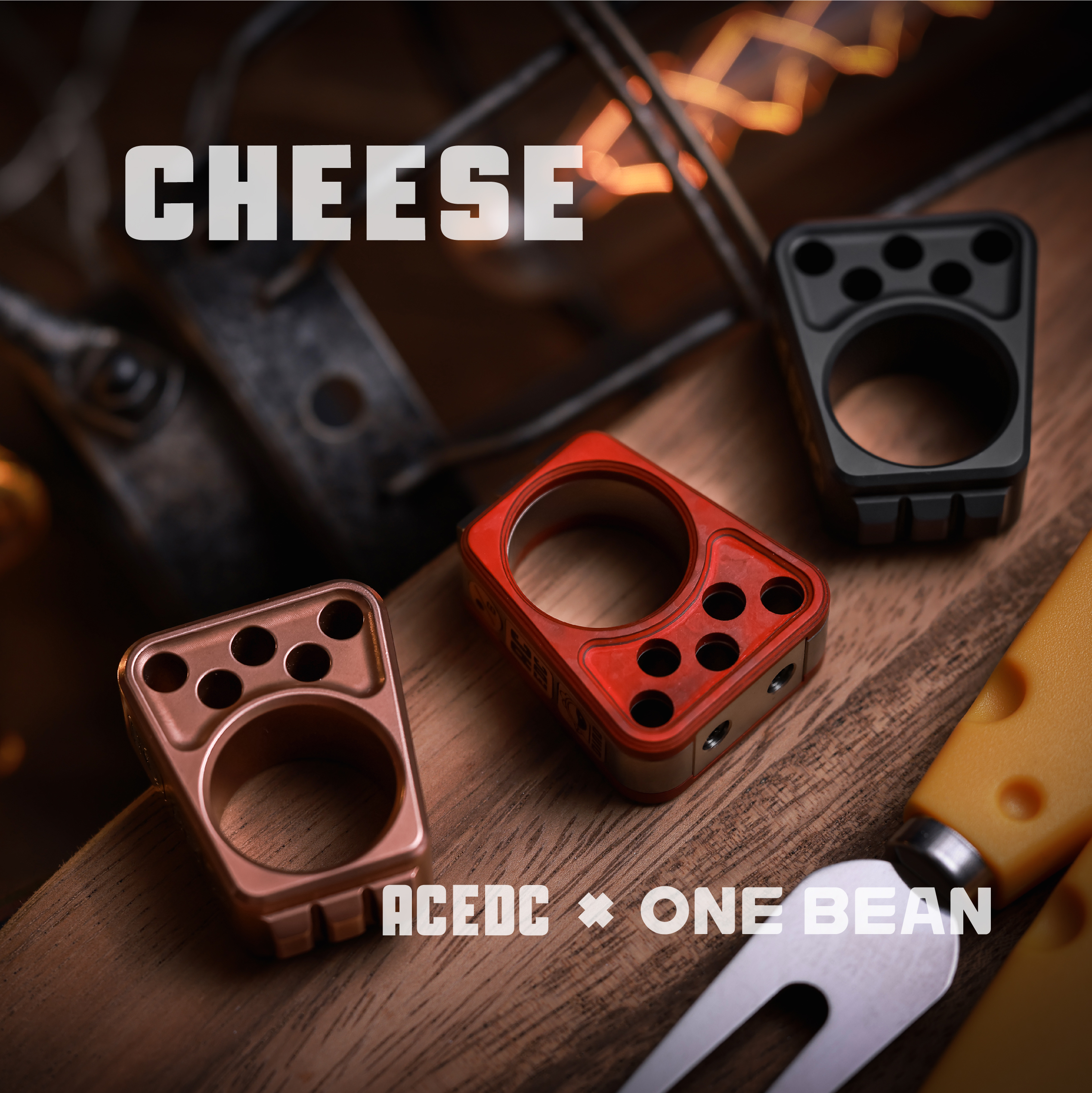 【指玩屋】奶酪指虎ACEdcxOB户外防身破窗战术拳套求生解压玩具EDC